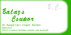 balazs csupor business card
