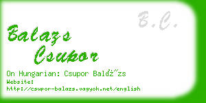 balazs csupor business card